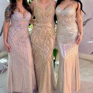 Elegant Cream Evening Gown